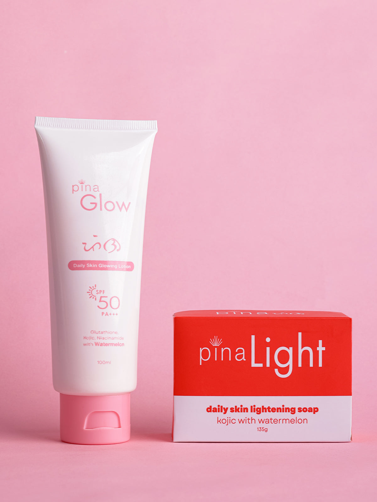 Bright and Dewy Duo: Light Soap (135g) and Glow Lotion
