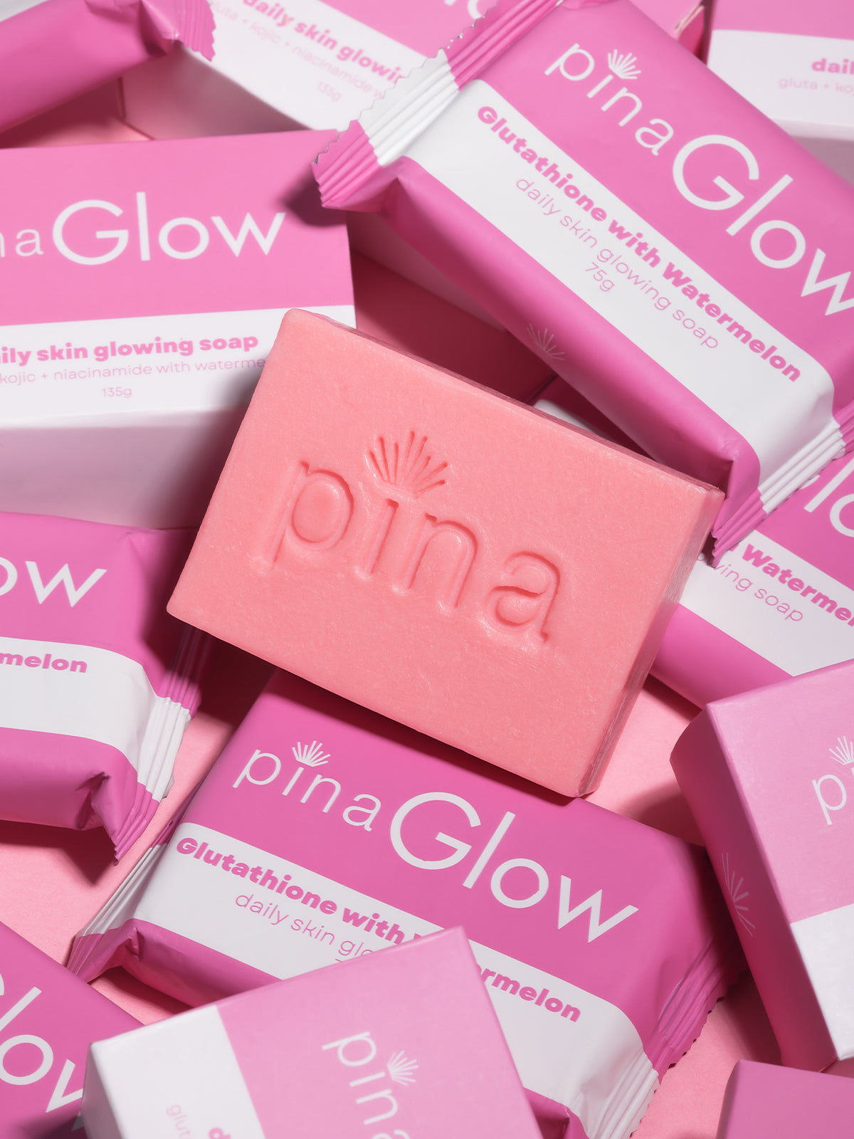 Ultimate Pina Glow Ritual: Pina Glow Soap (135g), Glow Soap Bundle of 3 (75g), Glass Skin Facial Kit, and Glow Lotion